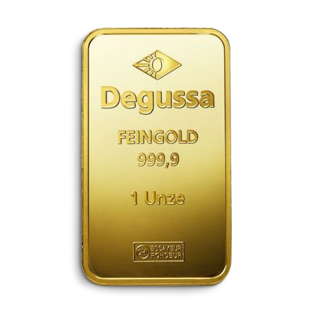 1 oz Degussa Goldbarren