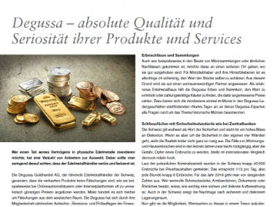 Degussa Qualität Seriosität Artikel