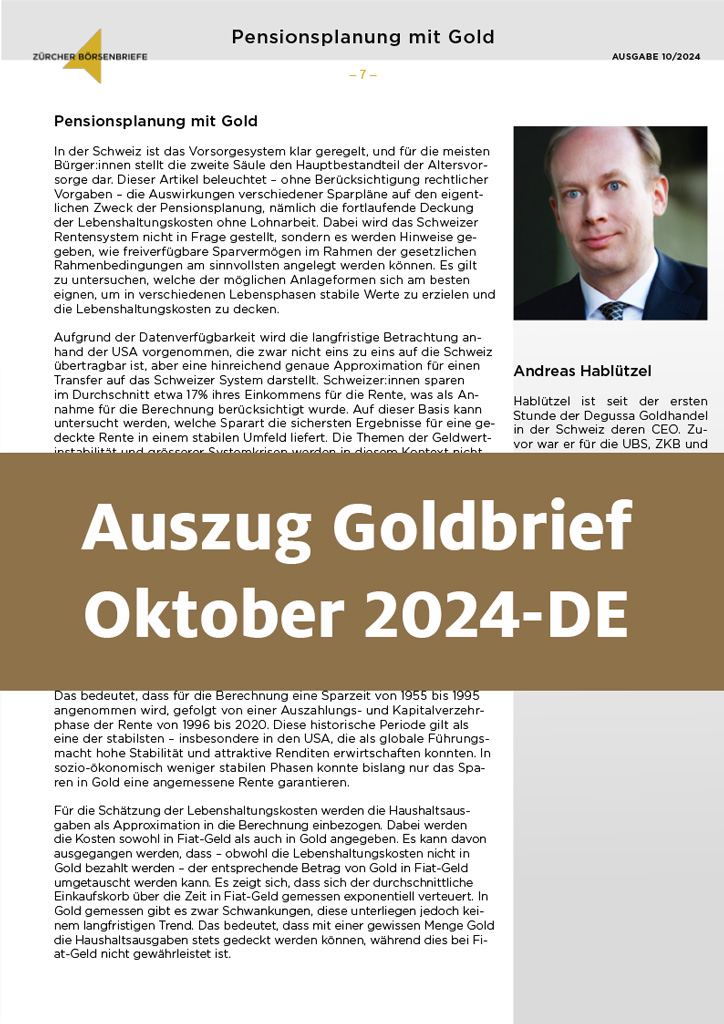 Auszug Goldbrief Oktober 2024